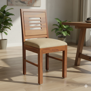 কাঠের ফ্রেম বেস সহ ডাইনিং চেয়ার