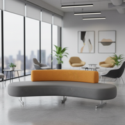 कार्यालय फर्नीचर के लिए सोफे सोफा बेड प्रीमियम असबाब लिविंग रूम और कार्यालय के लिए टिकाऊ डिजाइन - ग्रे और नारंगी