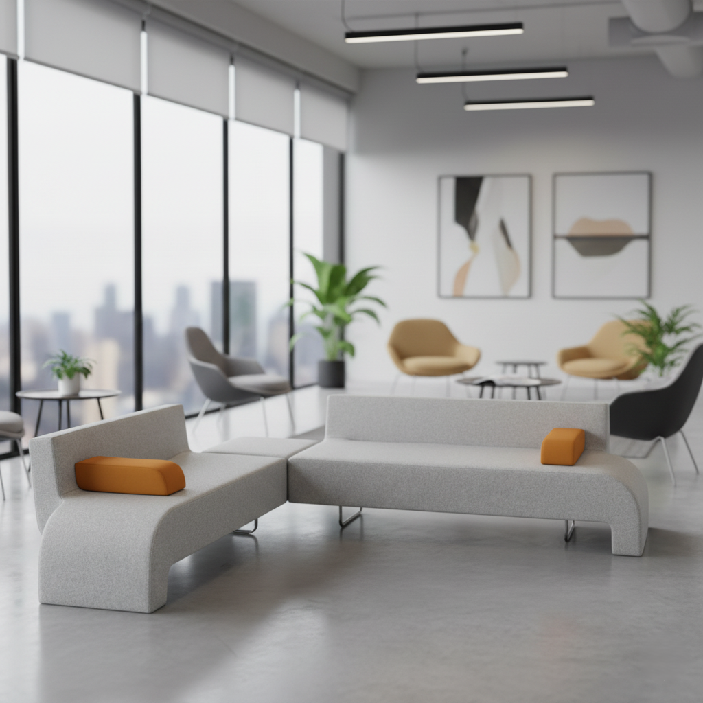 L-shape Office Sofa with Modern Modular Office Sofa with Stylish Design Fit for Office Environment