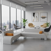 एल-आकार का ऑफिस सोफा, आधुनिक मॉड्यूलर ऑफिस सोफा, स्टाइलिश डिज़ाइन के साथ, ऑफिस के माहौल के लिए उपयुक्त