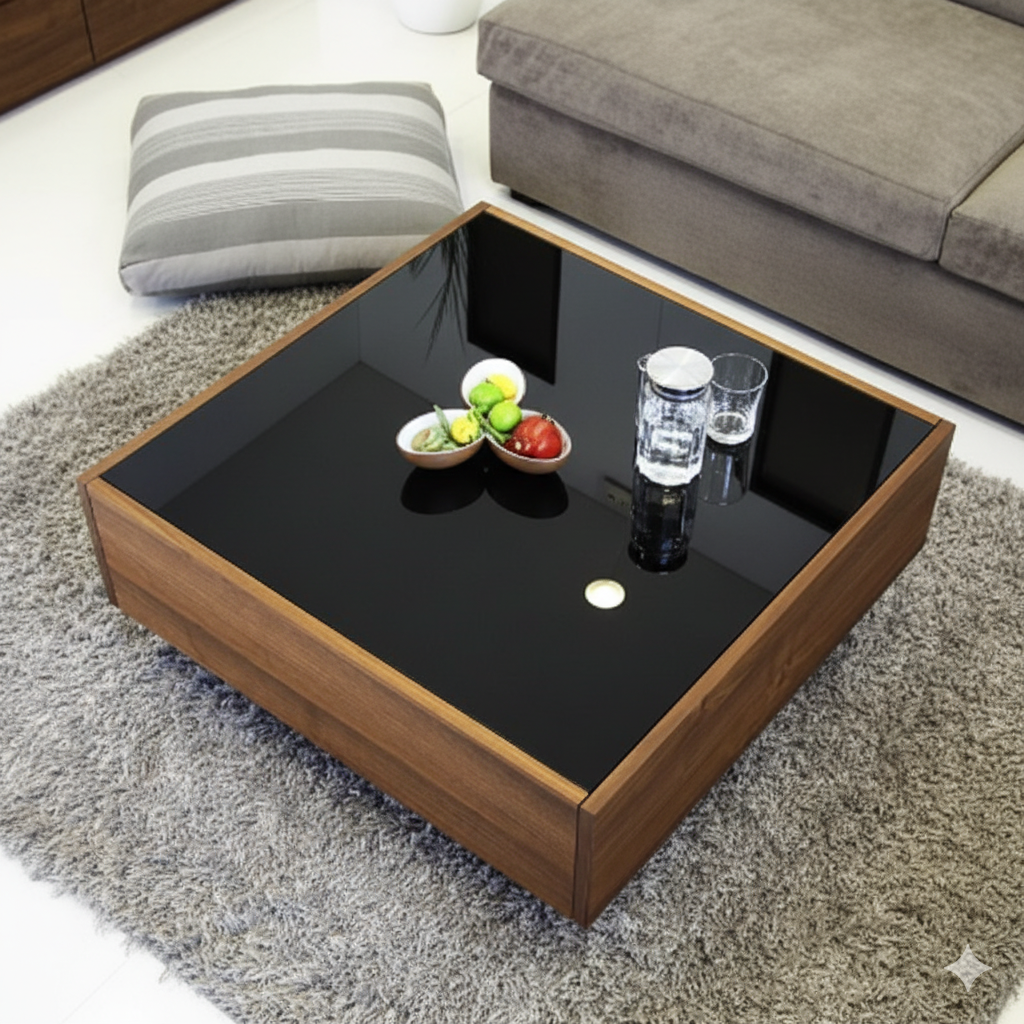 মেটাল ফ্রেম বেস গ্লাস সেন্টার টেবিল