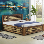কিং সাইজের কাঠের বিছানা উচ্চমানের সলিড কাঠের ফ্রেম হাইড্রোলিক স্টোরেজ সহ এবং স্টাইলিশ ও প্রশস্ত নকশা আধুনিক, মজবুত ও টেকসই