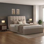 Modern Storage Upholstered Bed – Plush Headboard & Plywood Frame, Hidden Lift-Up Storage