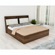 Wooden King Size Bed with Hydraulic Lift Storage, Premium Melamine Finish & Scratch-Resistant Surface