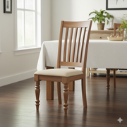 কাঠের ফ্রেম বেস সহ ডাইনিং চেয়ার