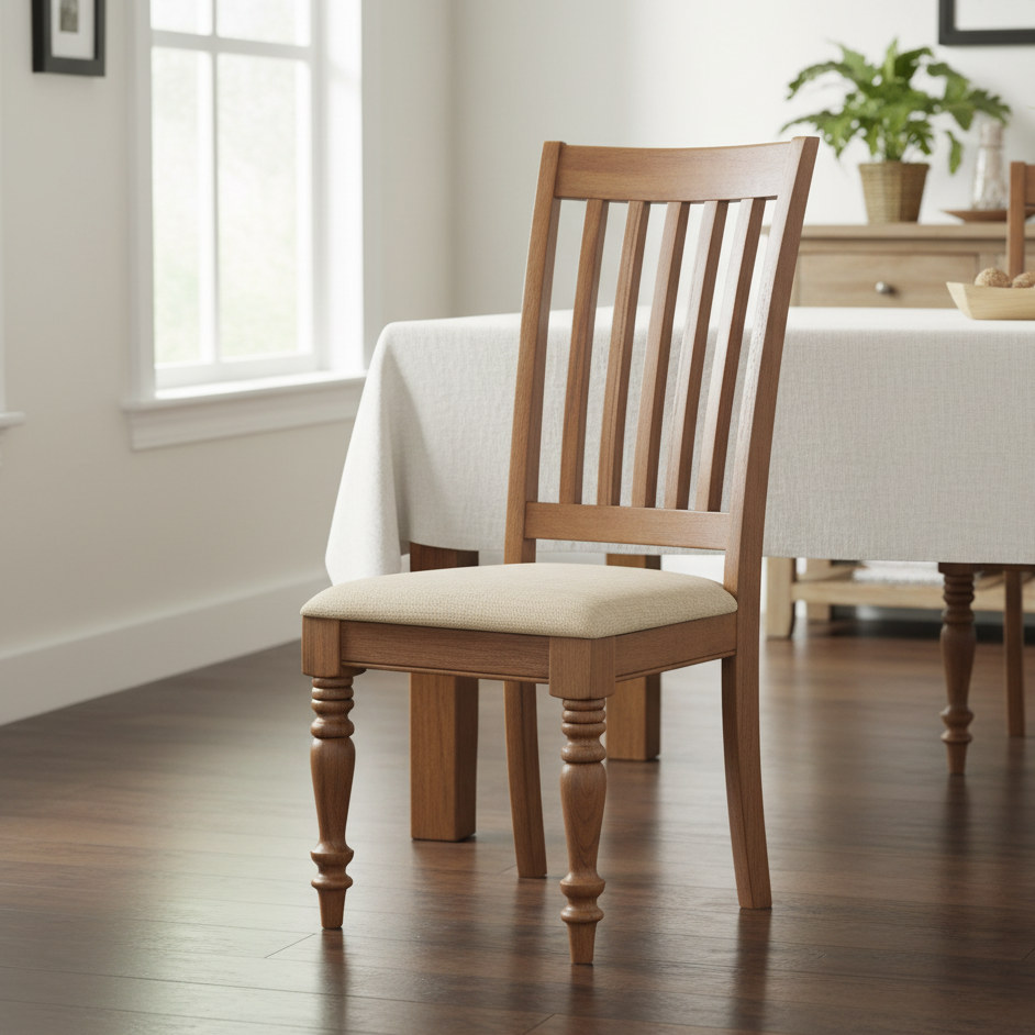 Elegant Solid Wood Dining Chair with Upholstered Seat - Perfect for Home Kitchen & Dining Room