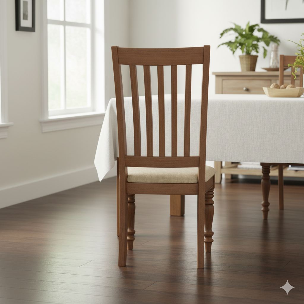 কাঠের ফ্রেম বেস সহ ডাইনিং চেয়ার