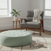 ফ্যাব্রিক গৃহসজ্জার সামগ্রী এবং কাঠের বেসে অটোমান