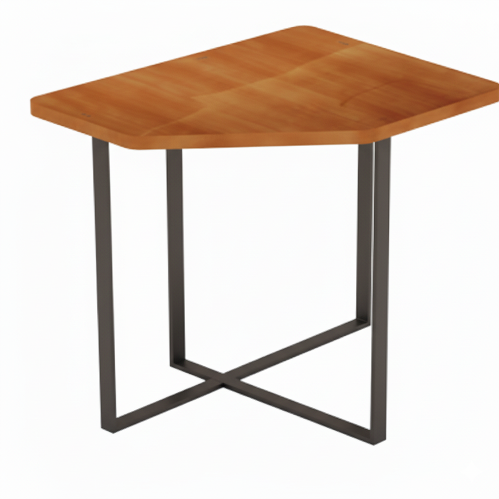 মেটাল বেস সহ কমলা রঙের প্রি-ল্যামিনেটেড টপে সাইড টেবিল