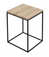 प्री-लैमिनेटेड टॉप और मेटल बेस वाली साइड टेबल