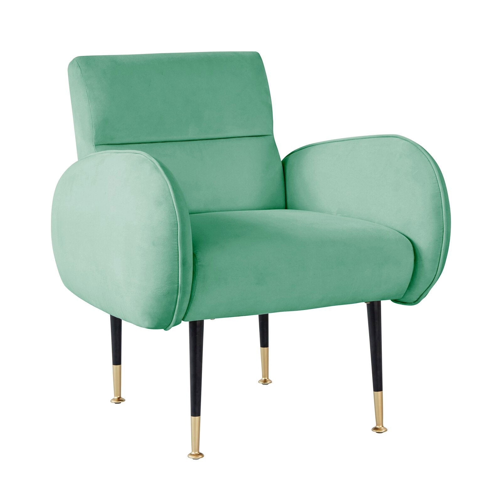 Green Accent Chair Upholstered In Velvet -