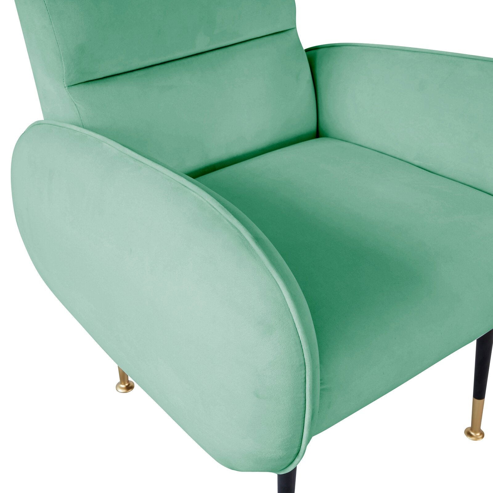 Green Accent Chair Upholstered In Velvet -