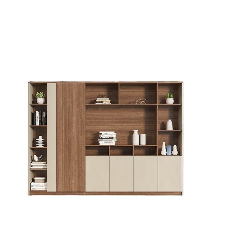 Premium multifunction cabinet designed with open display sections, concealed storage compartments, and contemporary styling for elegant home or office organization.
