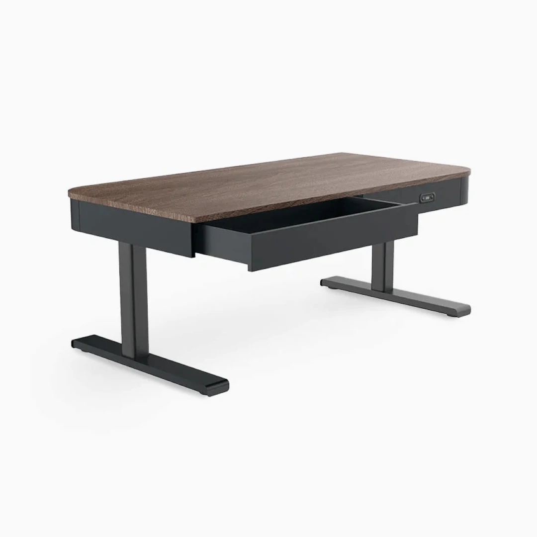 Electric Height Adjustable Study And Computer Table with Storage Drawer, Sit Stand Office Desk for Home Office, Work From Home, Students