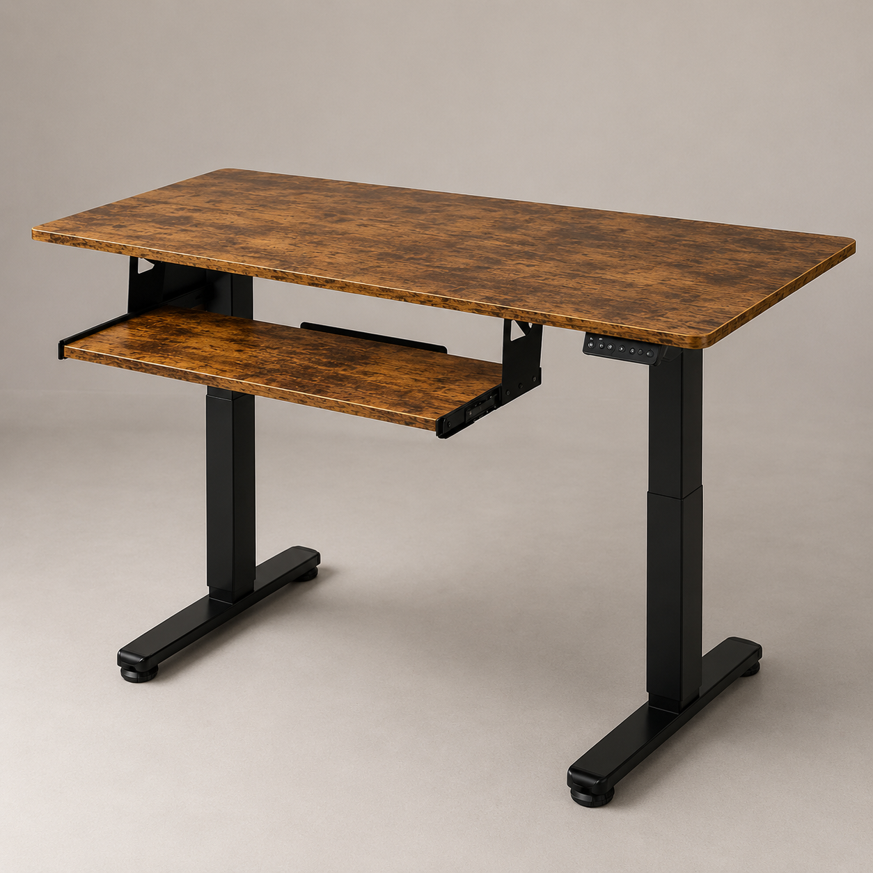Study Desk with Pull-Out Keyboard Tray | Adjustable Computer Workstation for Home Office, Students, Professionals