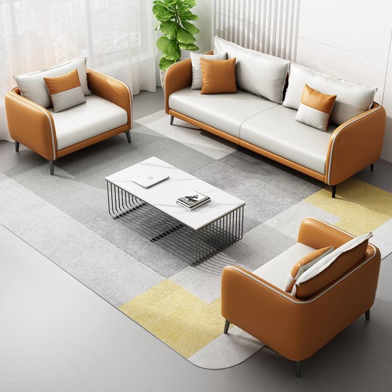 3-Seater PU Leatherette sofa with a sleek office-inspired design, combining high comfort, elegant texture, and long-term durability