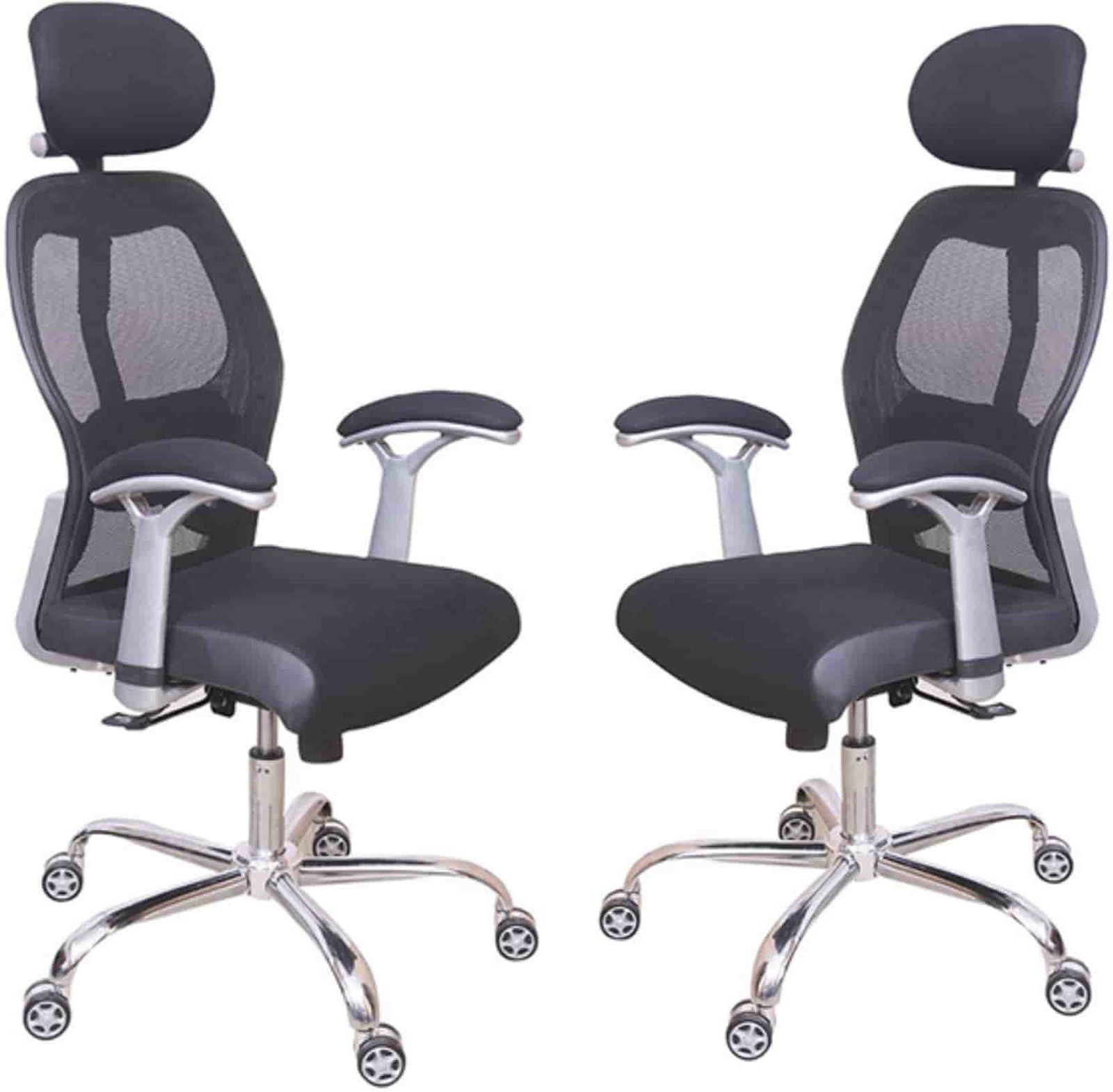 Height Adjustable Office Mesh Chair with High Back Chrome Base -