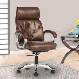 High Back Director Chair Leatherette with Height Adjustable Aluminum Base Office Chair