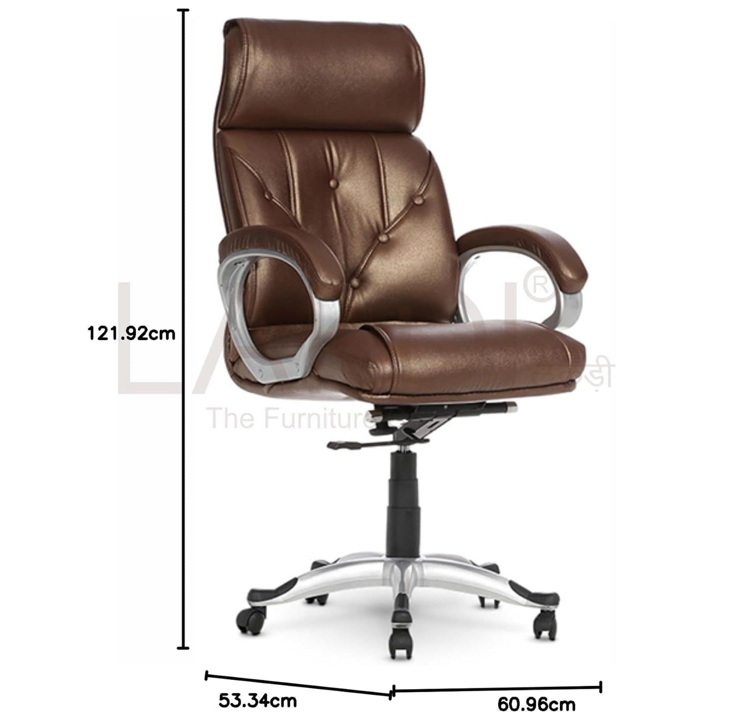 High Back Director Chair Leatherette with Height Adjustable Aluminum Base Office Chair -