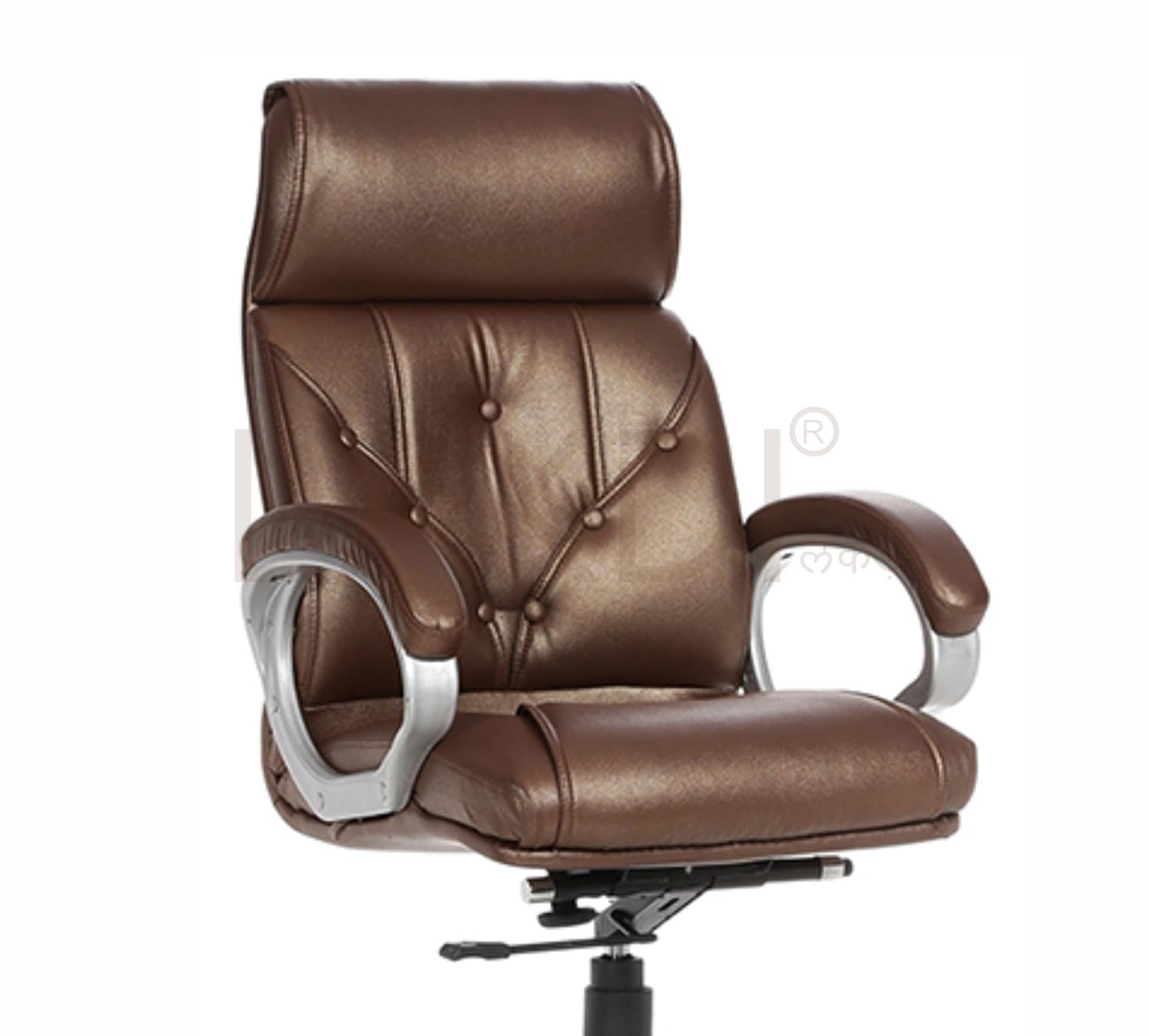 High Back Director Chair Leatherette with Height Adjustable Aluminum Base Office Chair -