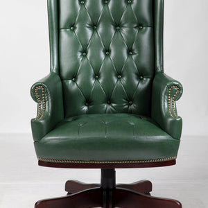 High Back Director Chair With Wooden Base