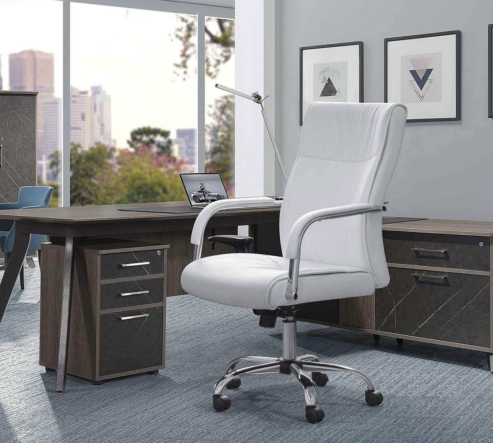 High Back Director Chair with Chrome Base -