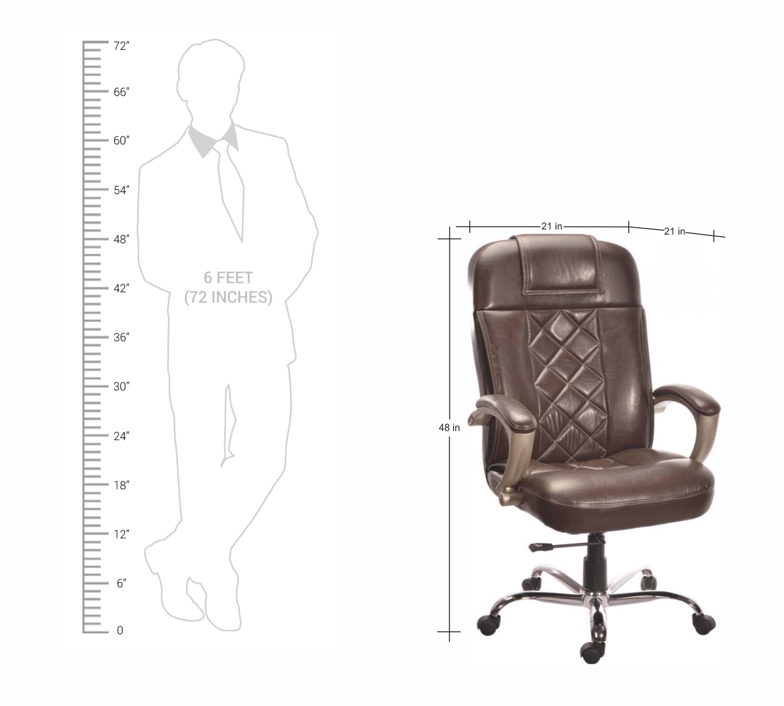 High Back Director Chair with Chrome Base -
