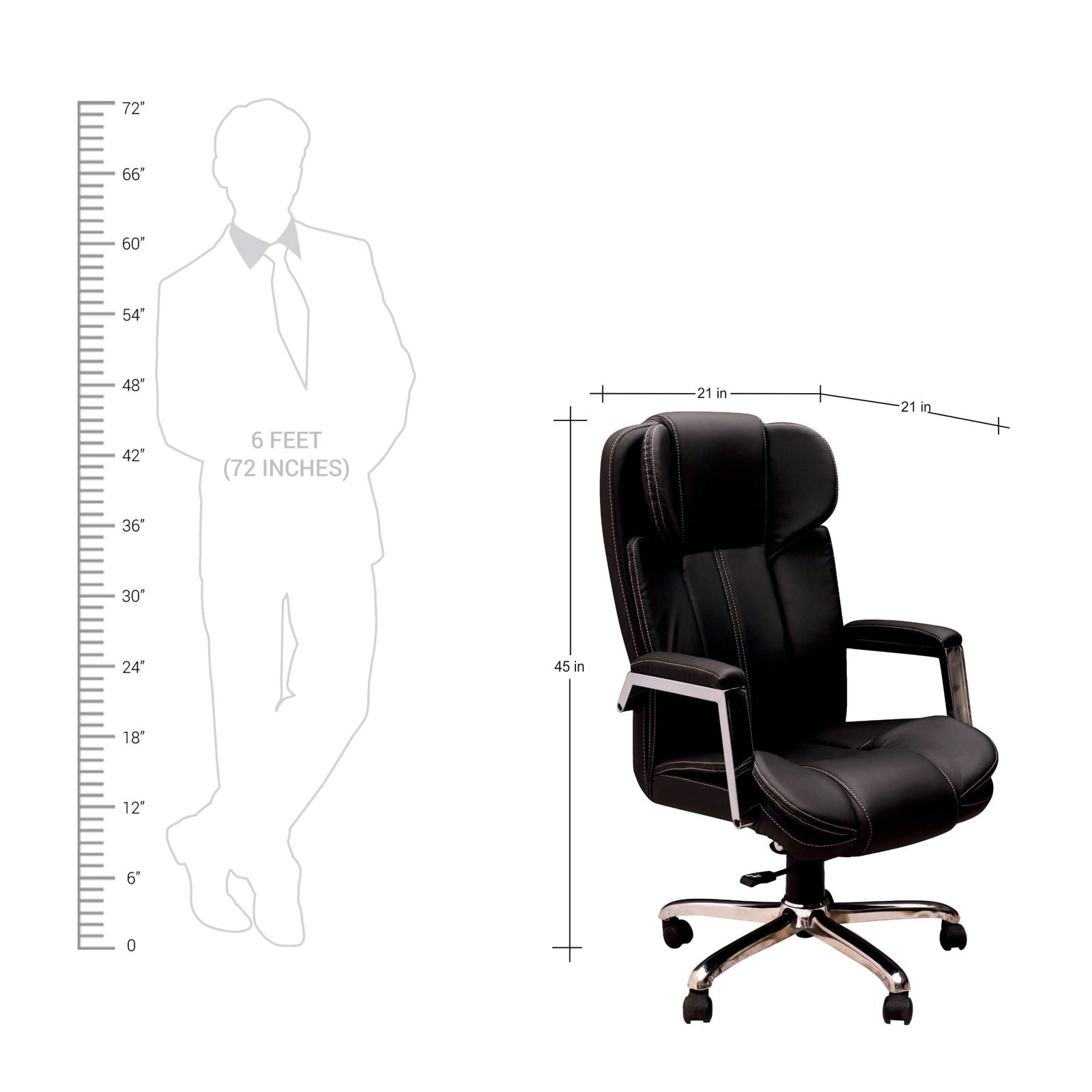 High Back Director Chair with Chrome Base -