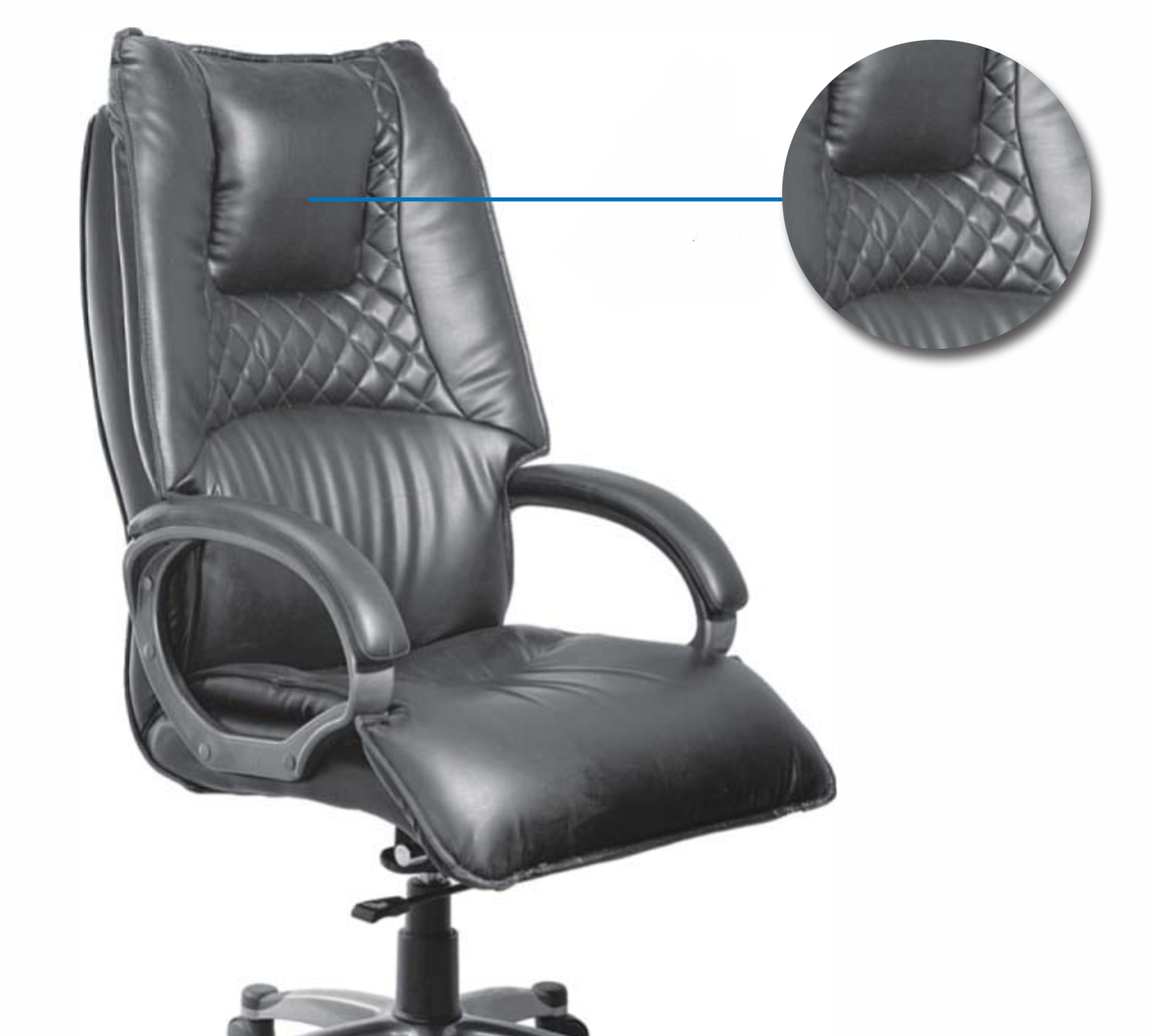 High Back Director Chair with Height Adjustable Aluminum Base -