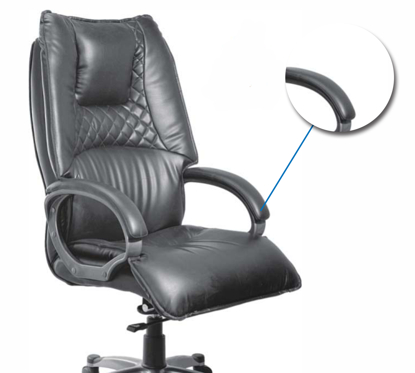 High Back Director Chair with Height Adjustable Aluminum Base -