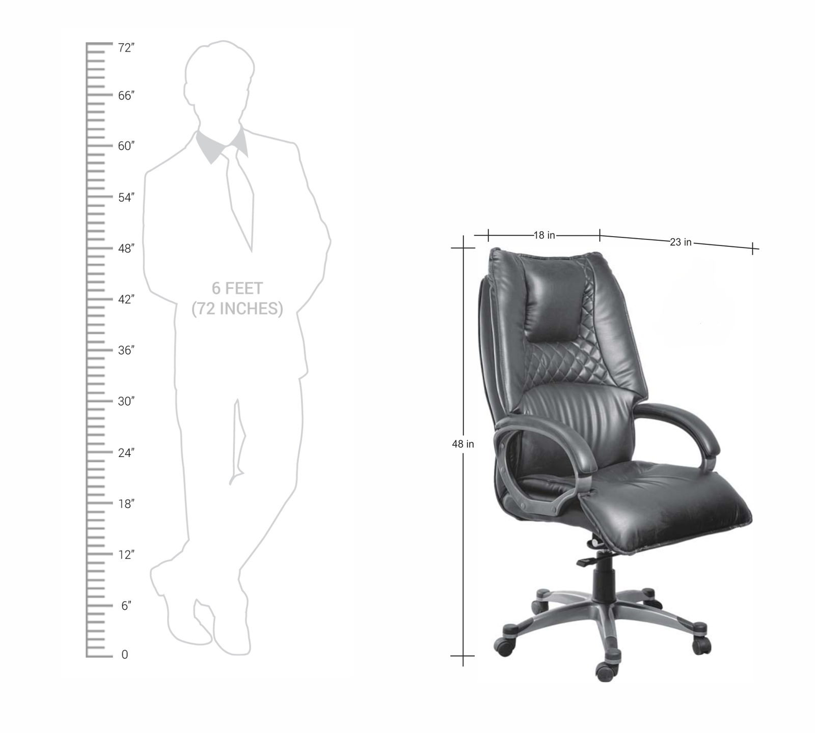 High Back Director Chair with Height Adjustable Aluminum Base -