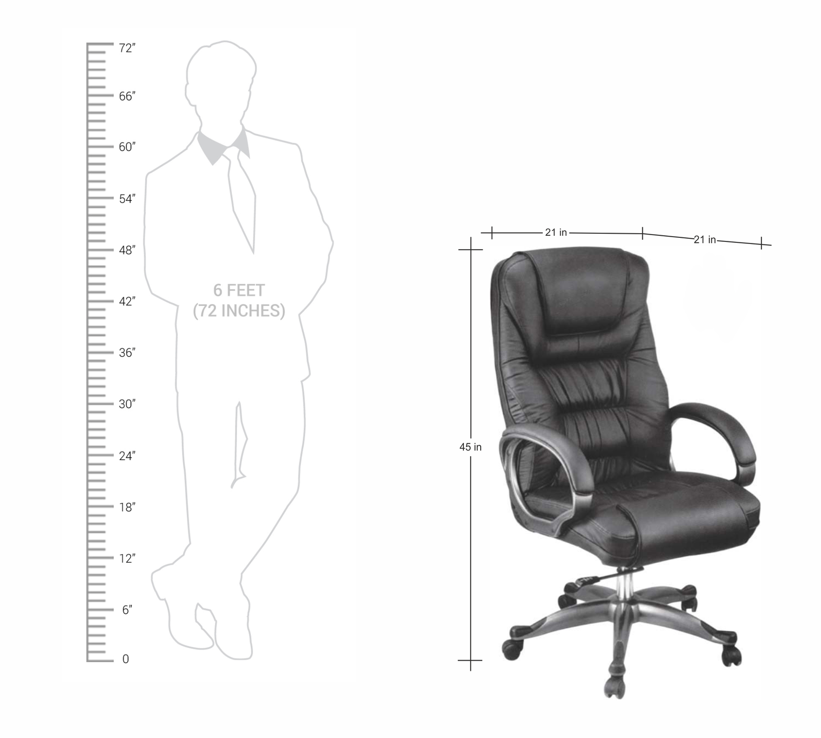 High Back Director Chair with Height Adjustable Aluminum Base -