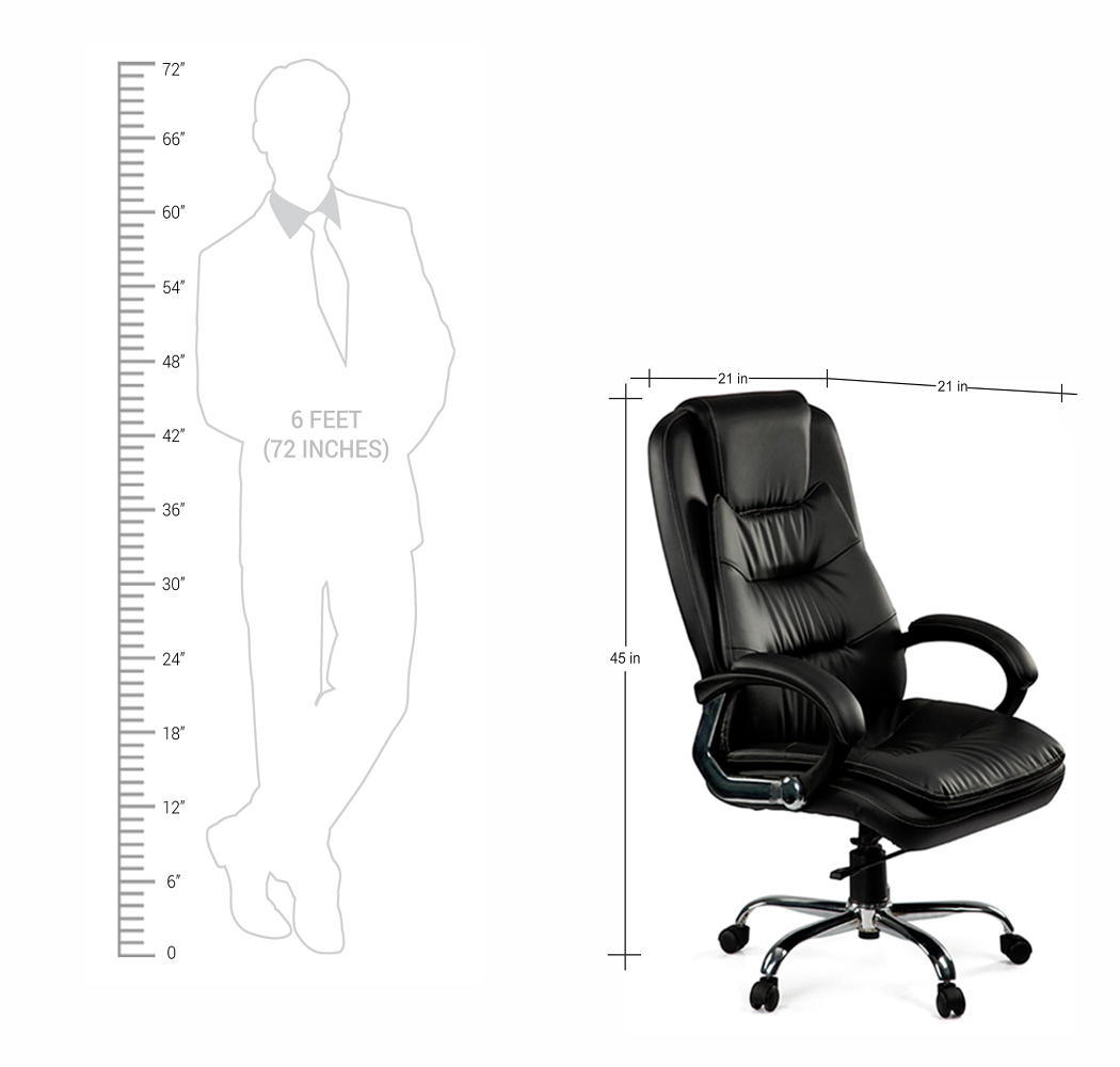 High Back Director Chair with Height Adjustable Chrome Base -