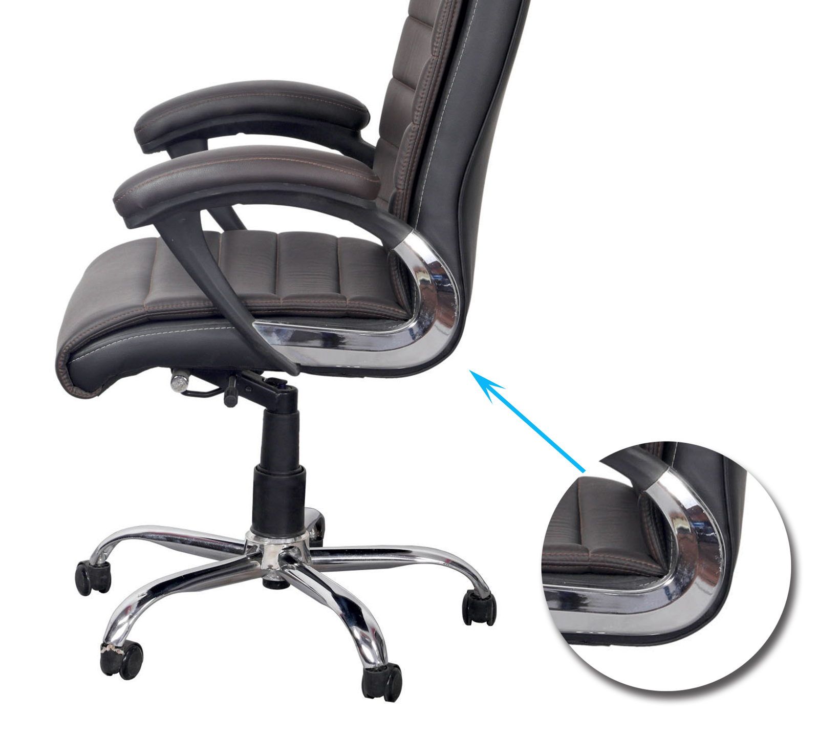 High Back Director Chair with Height Adjustable Chrome Base -