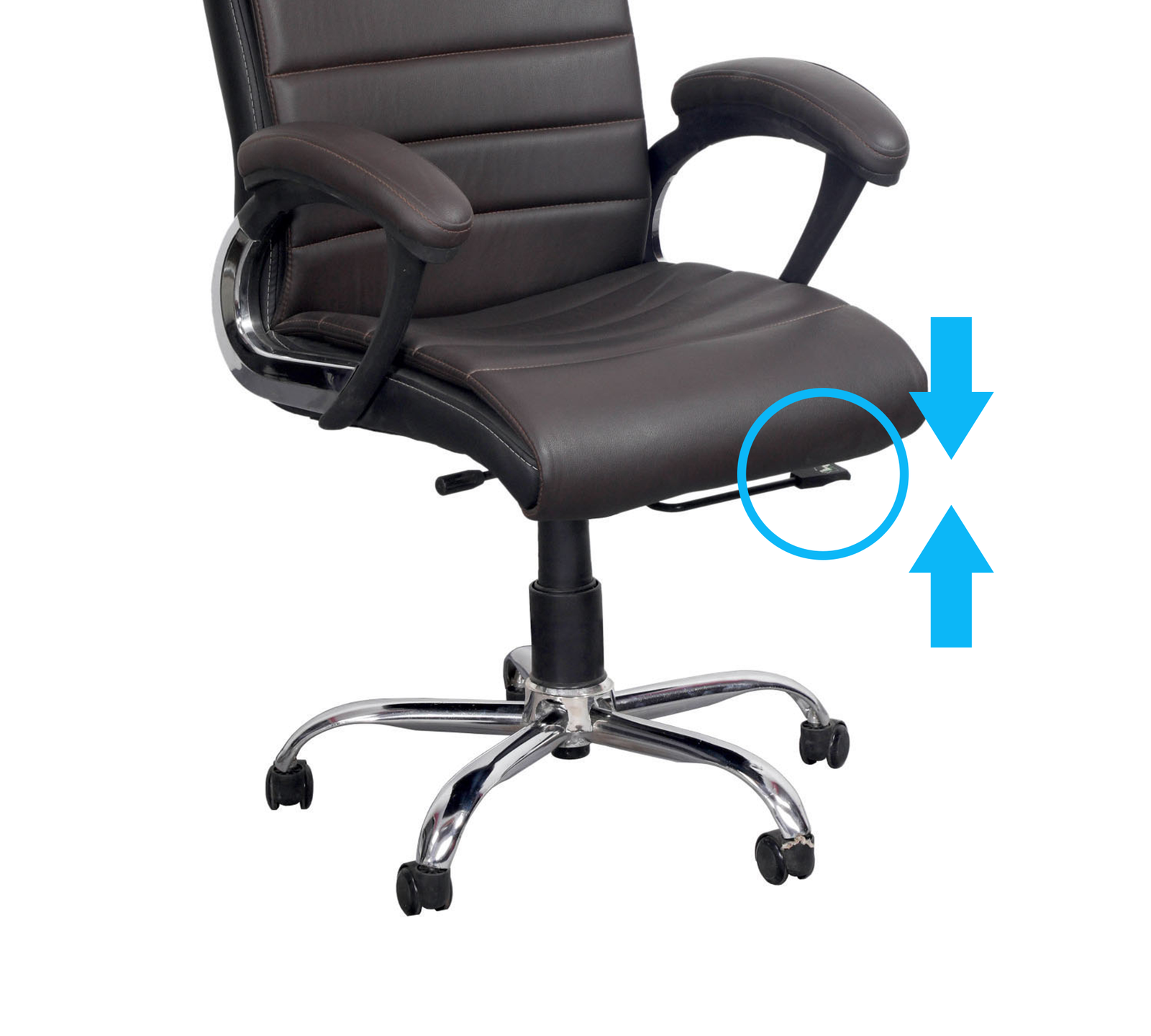 High Back Director Chair with Height Adjustable Chrome Base -