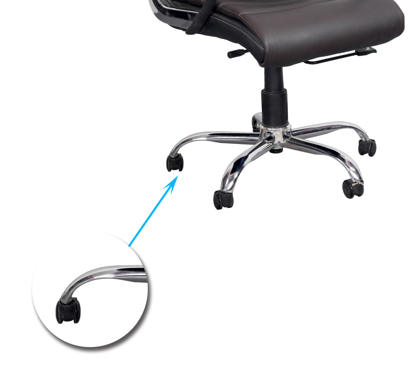 High Back Director Chair with Height Adjustable Chrome Base -
