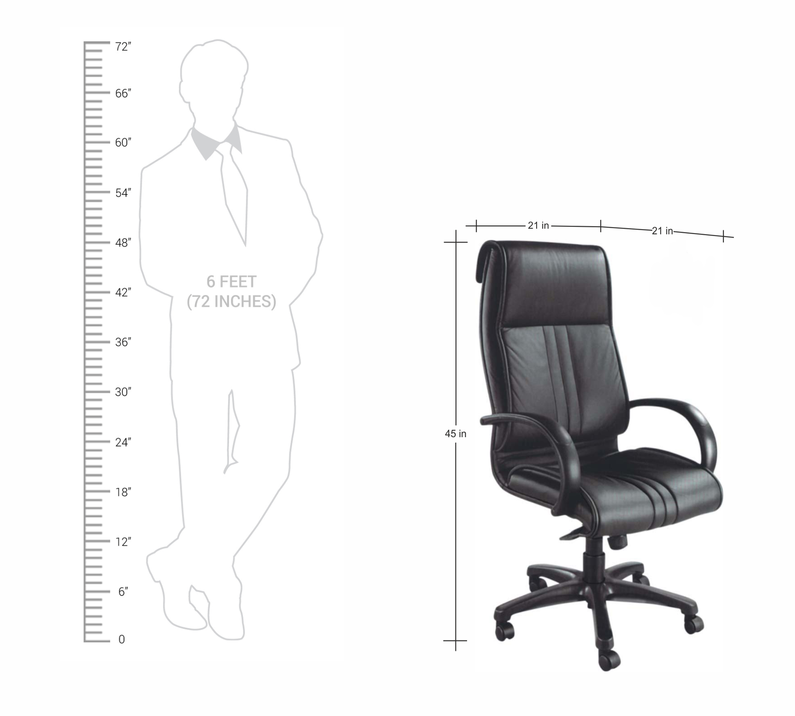 High Back Director Chair with Height Adjustable Nylon Base -
