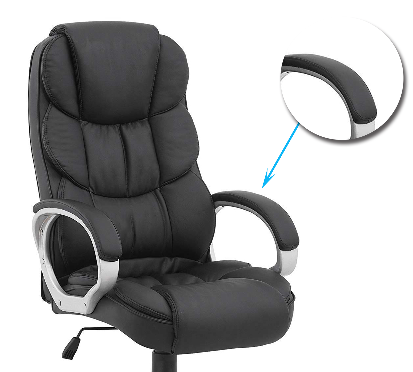 High Back Director Chair with Height Adjustable Wheels Base -