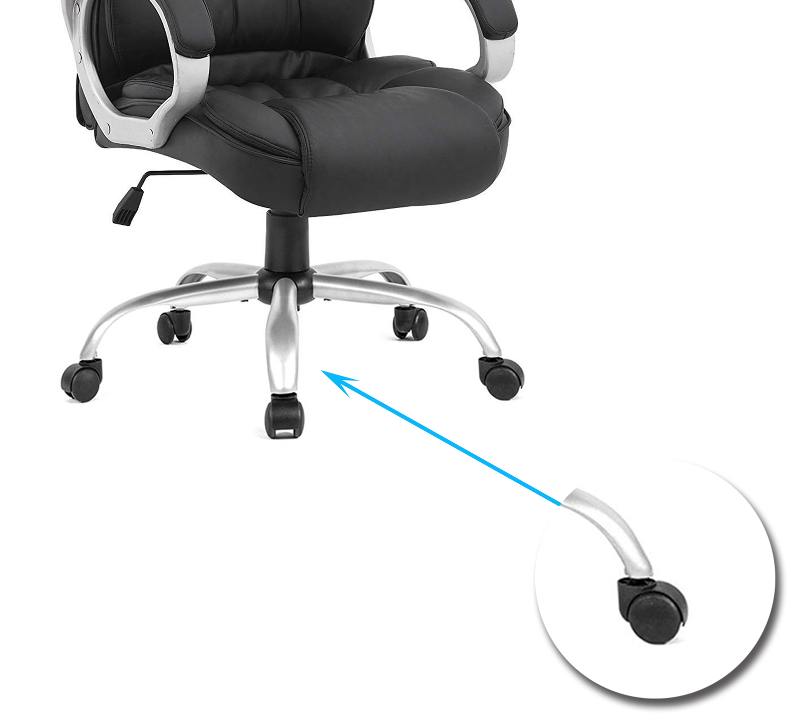 High Back Director Chair with Height Adjustable Wheels Base -