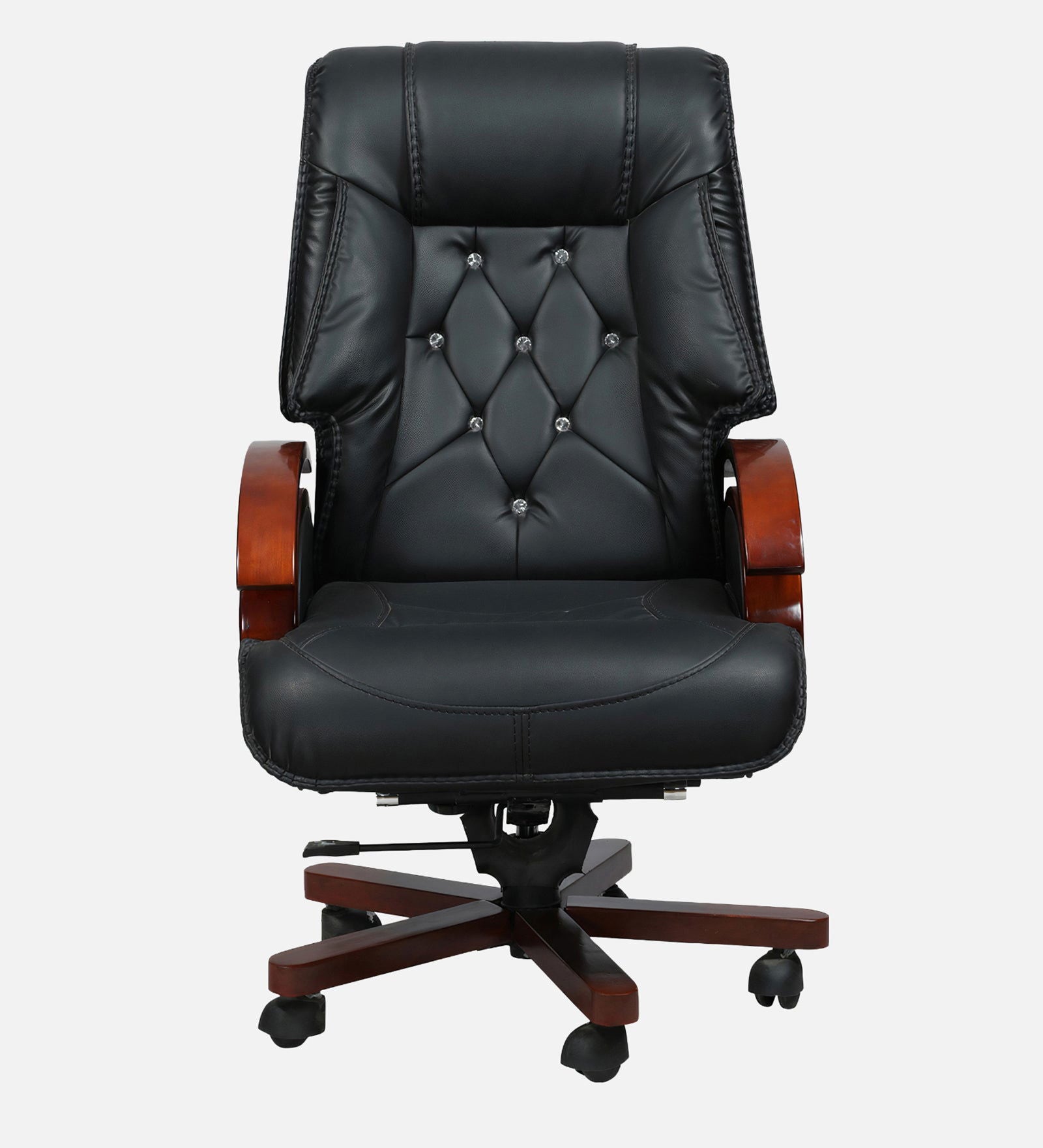 High Back Director Chair with Height Adjustable Wooden Base -