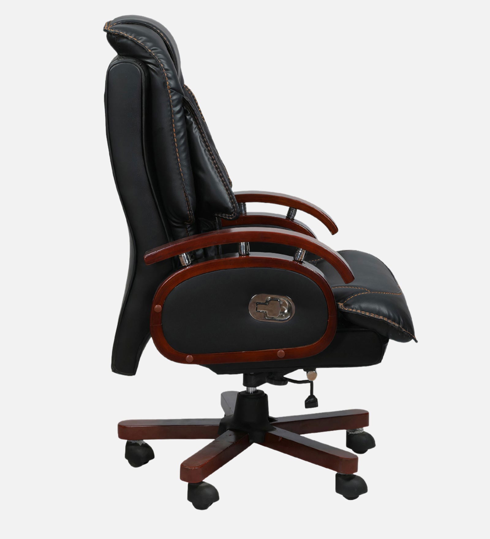 High Back Director Chair with Height Adjustable Wooden Base -