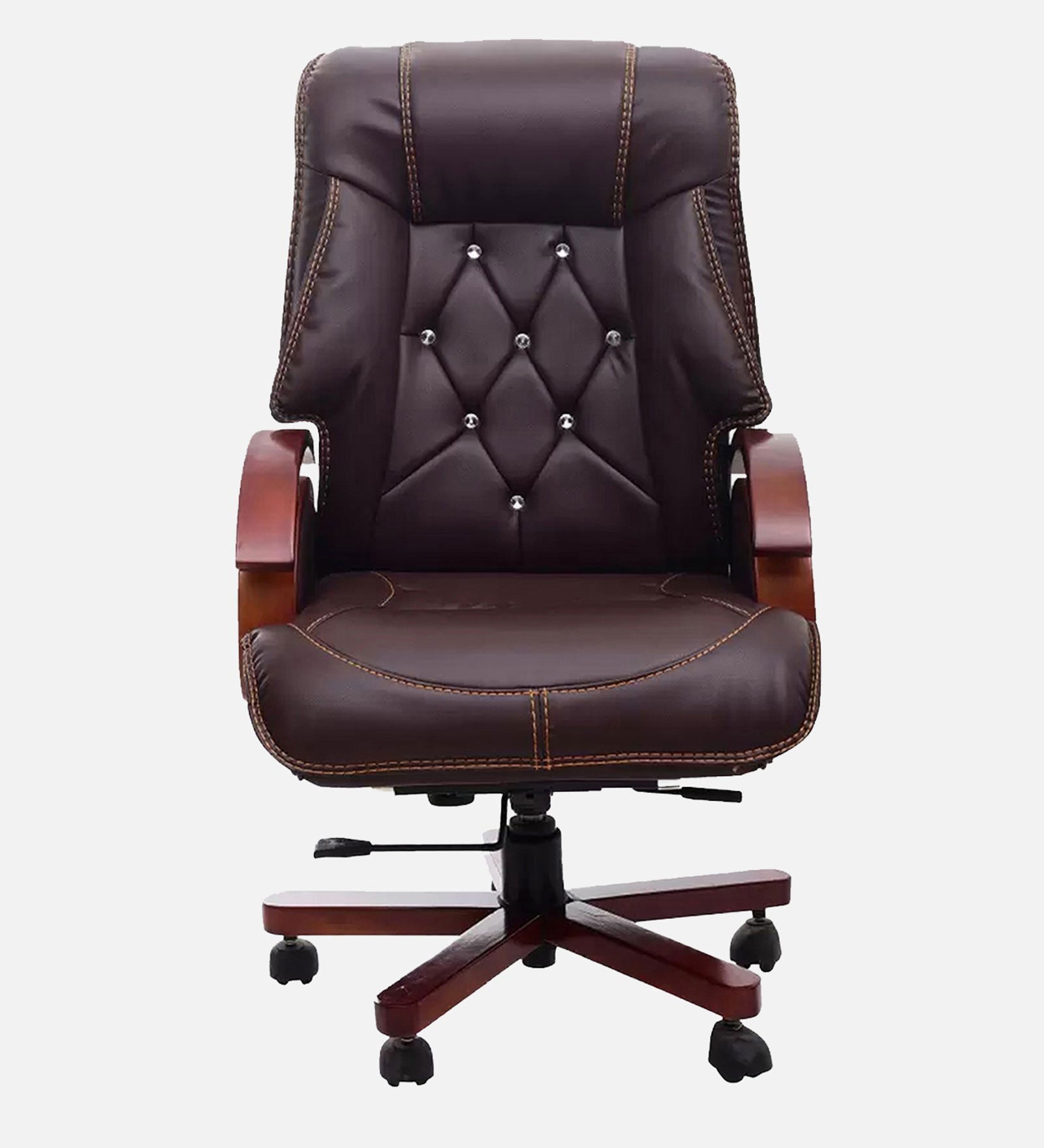 High Back Director Chair with Height Adjustable Wooden Base -