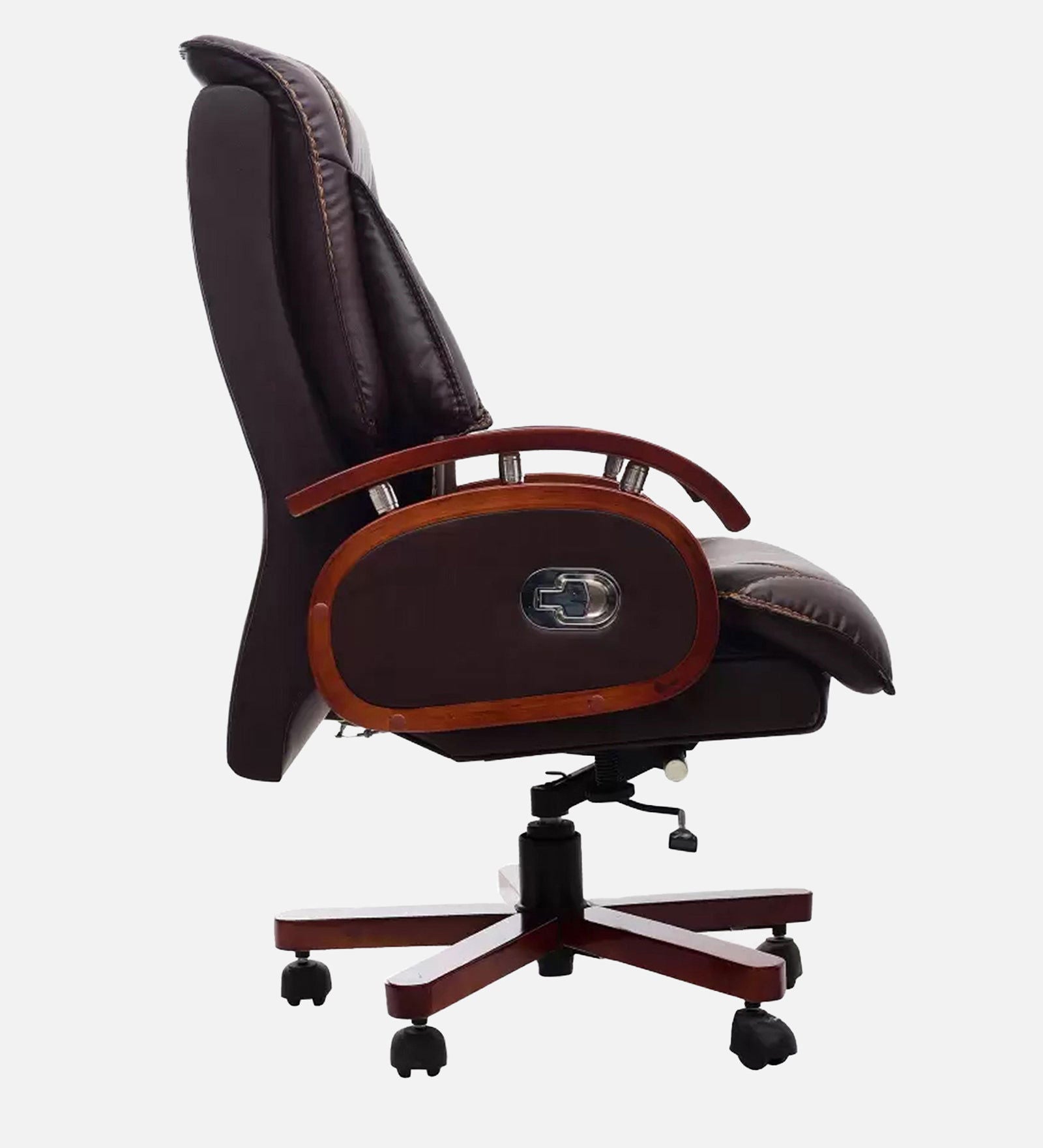High Back Director Chair with Height Adjustable Wooden Base -
