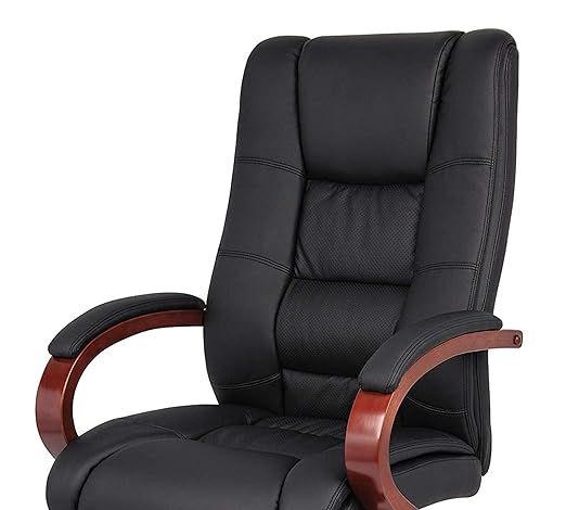 High Back Director Chair with Wooden Base -