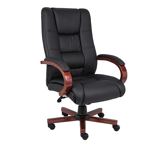 High Back Director Chair with Wooden Base -