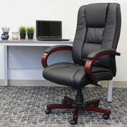High Back Director Chair with Wooden Base -