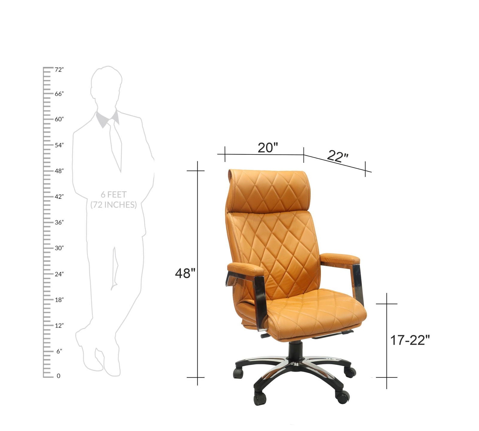 High Back Director Chairs with Chrome Base -