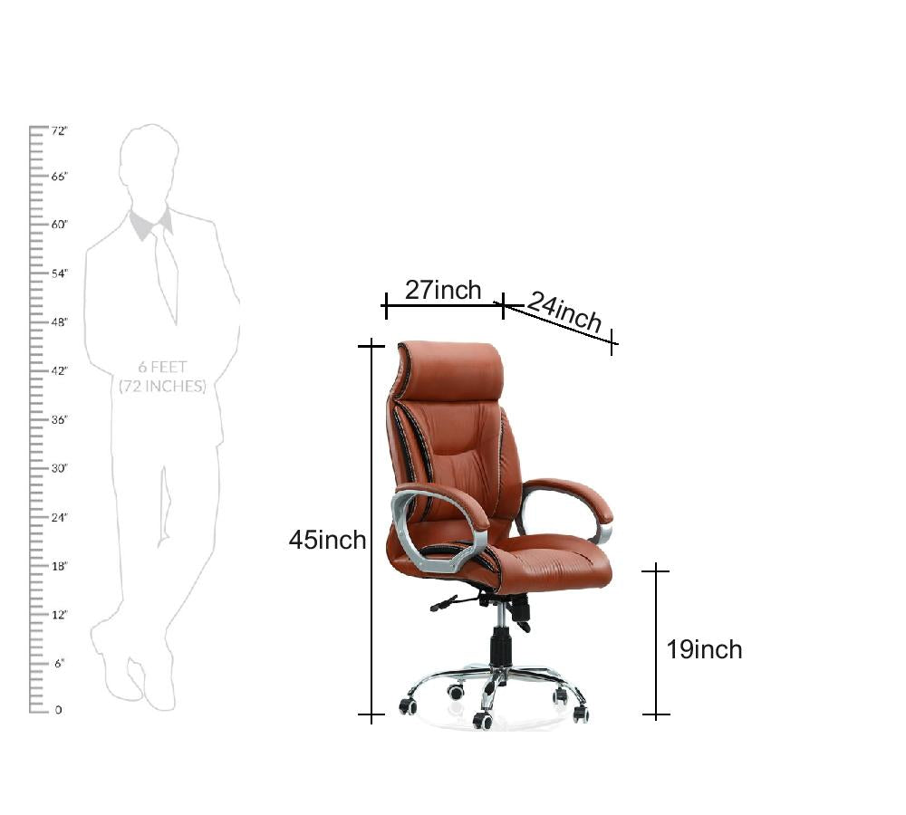 High Back Director Office Chair with Chrome Base -