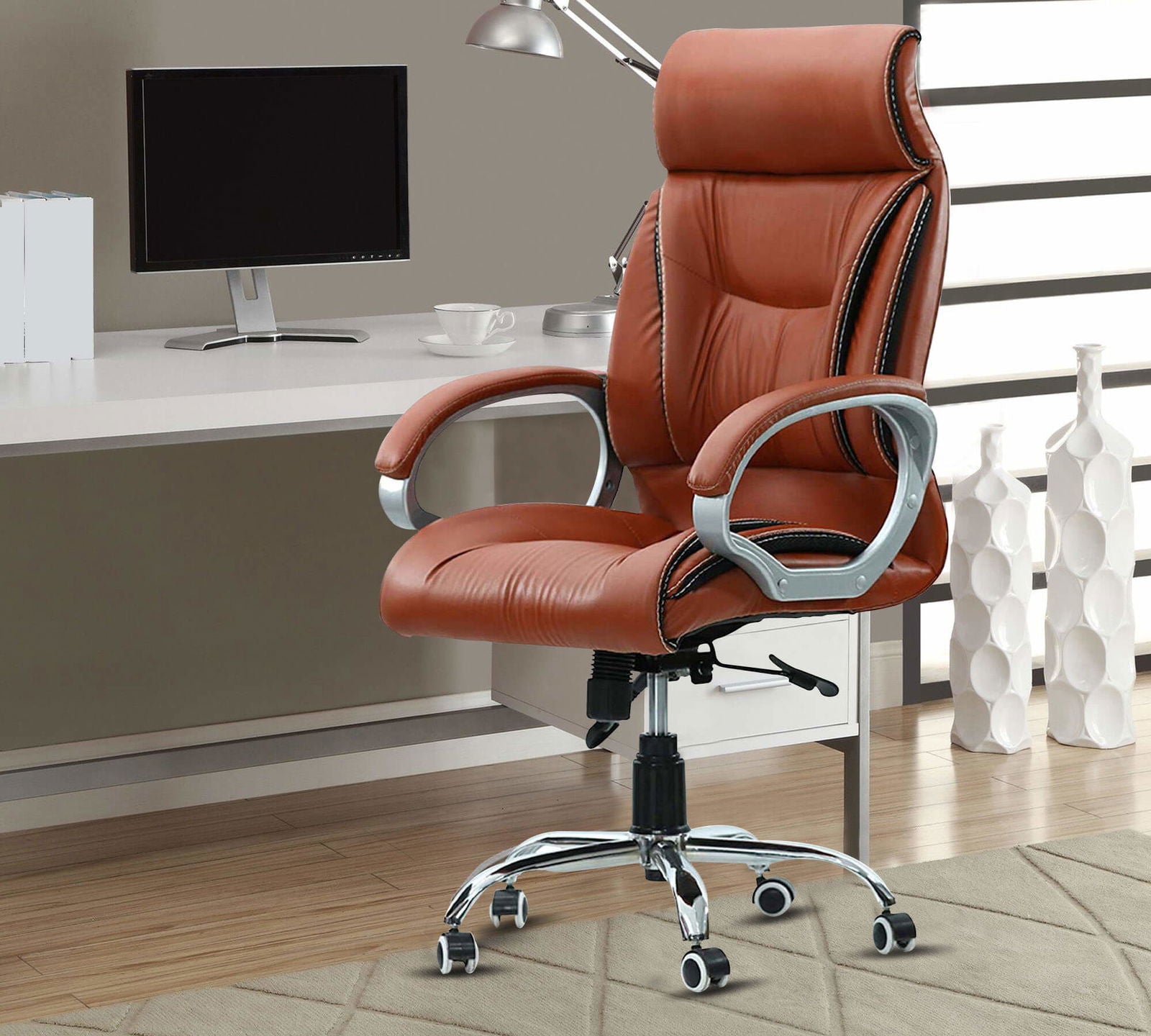 High Back Director Office Chair with Chrome Base -