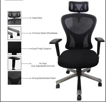 High Back Director Office Chair with Chrome Base -